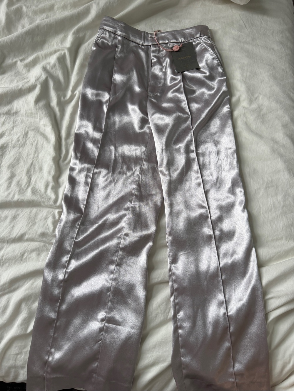 House of CB pants- satin in silver